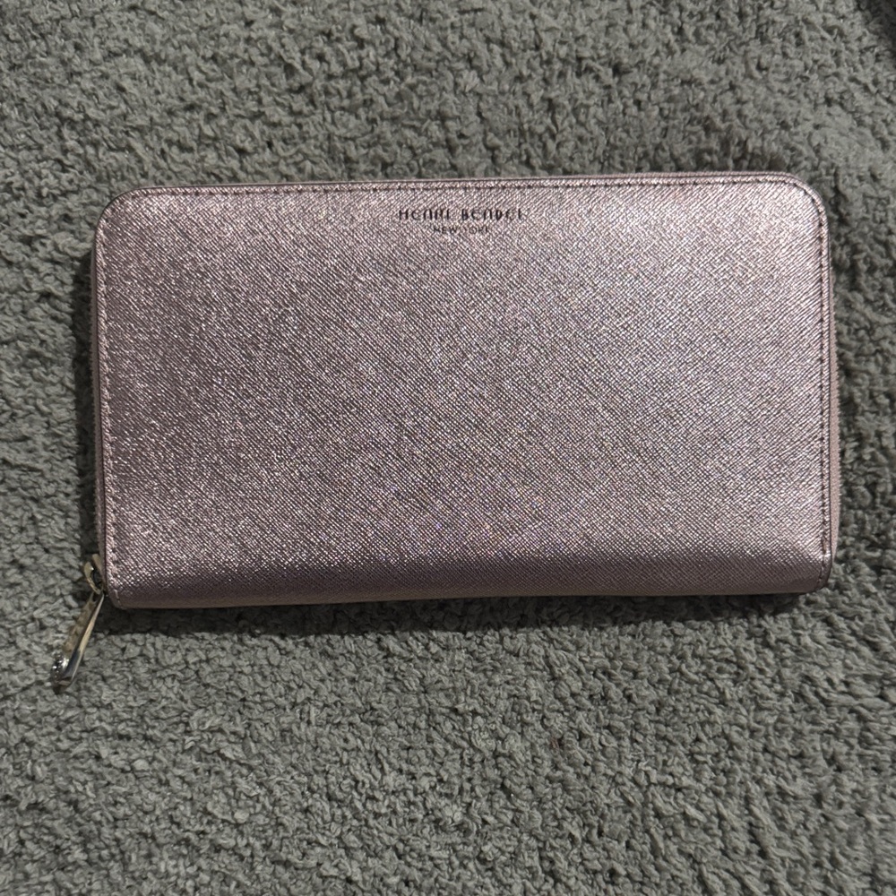 Henri Bendel Shimmering Rose Gold Wallet